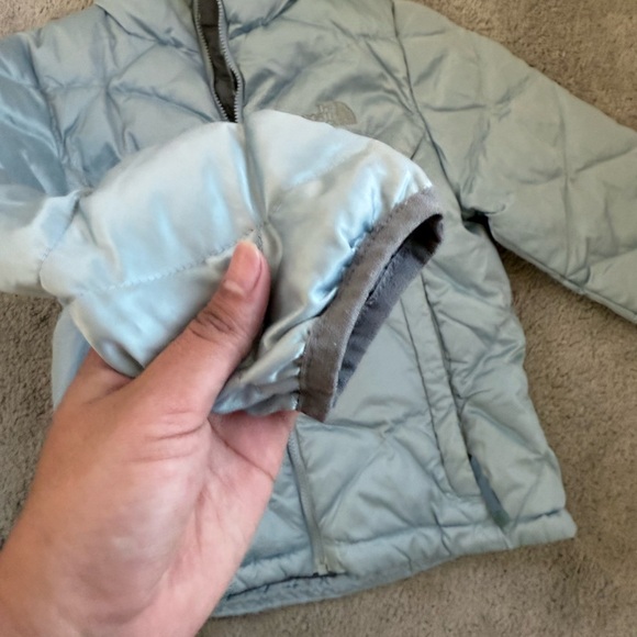 TNF icy blue puffer coat - Picture 4 of 6